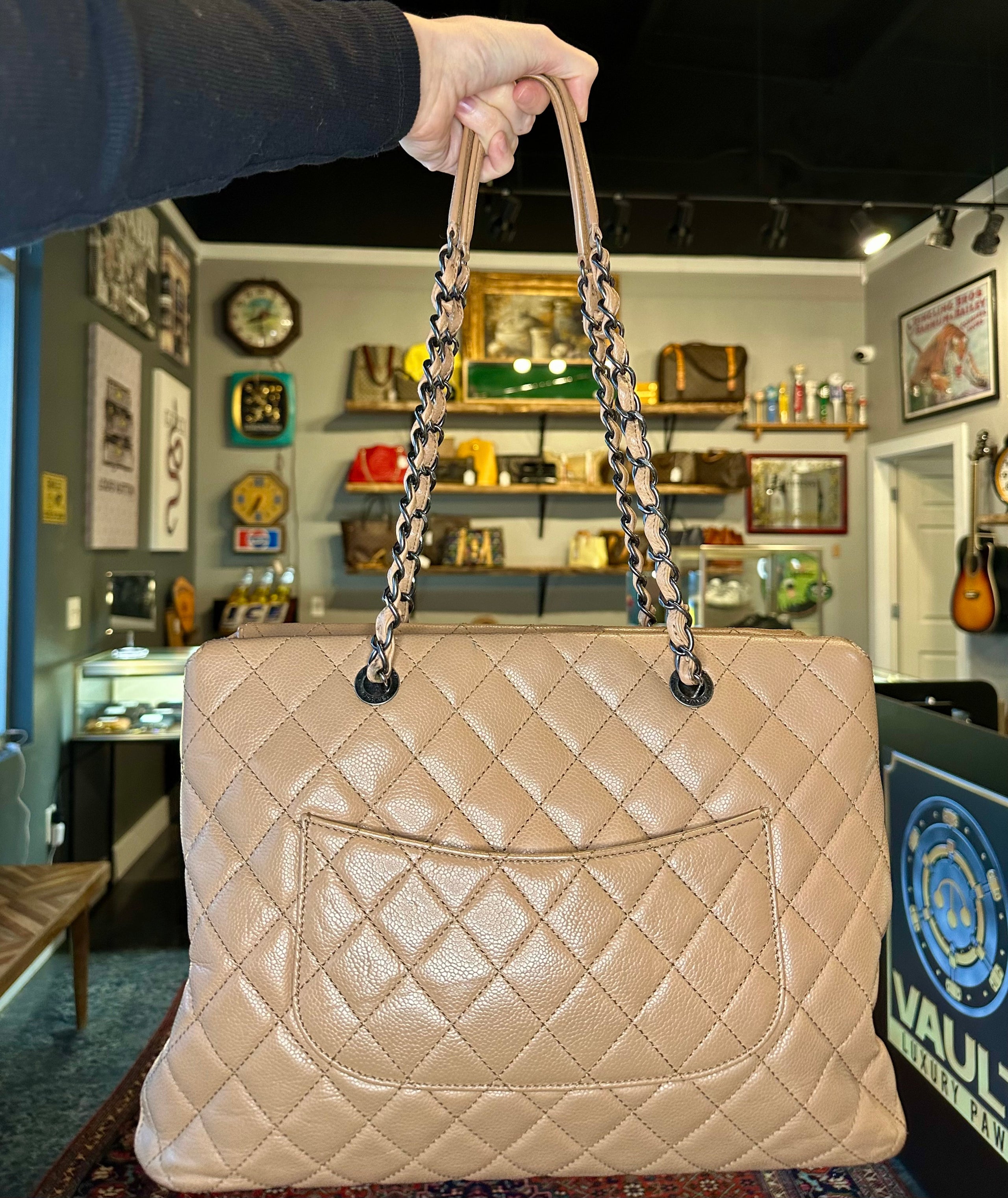 Chanel Quilted Large City Shopper Tote